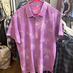 Retro “Vice City” Purple Palm Print Casual Shirt